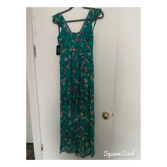 Guess Brand Green Floral Print Maxi Dress Size 0 - Picture 4 of 6